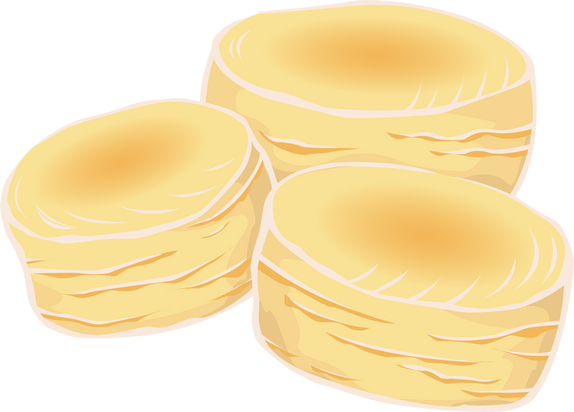 Butter scone illustration.